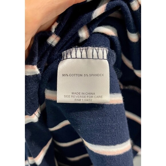 MODCLOTH Jersey Knit Navy Striped Maxi, Sz L - Picture 6 of 7